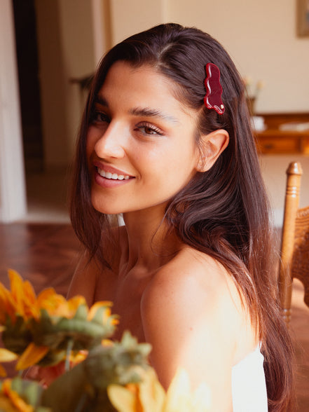Cloudline Hair Clips in Cherry Wine