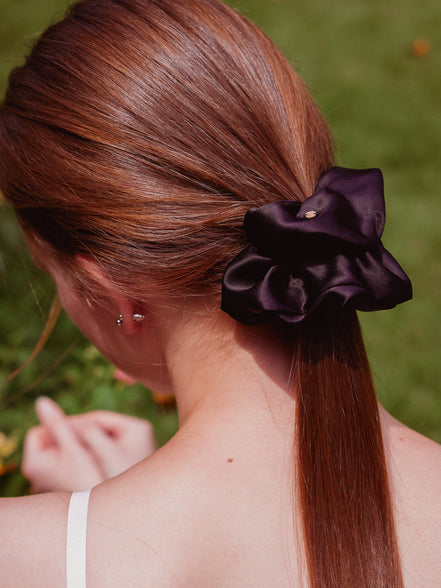 Midnight XL Mulberry Silk Scrunchie