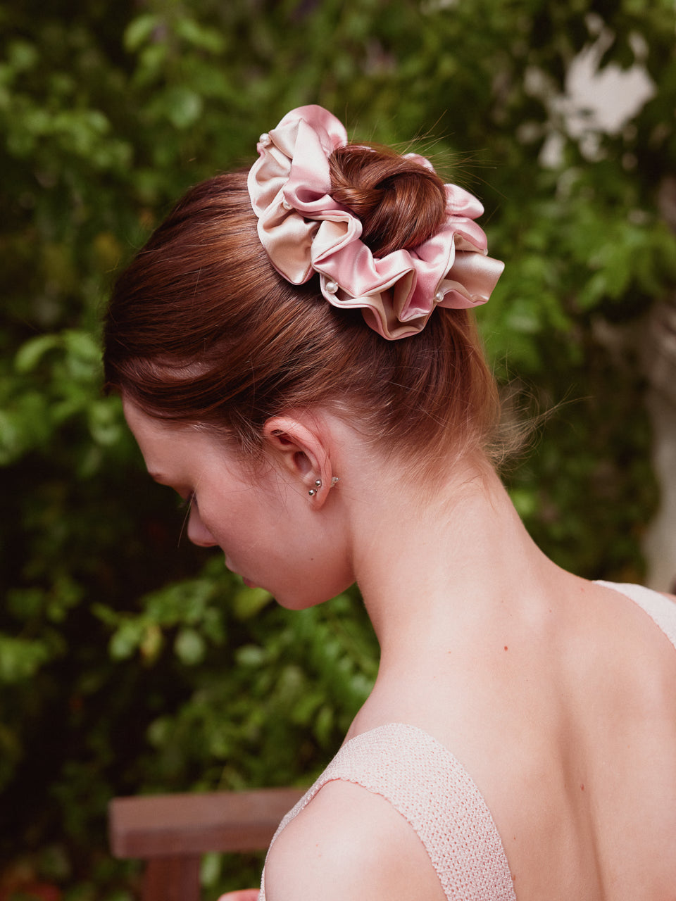 Pearl Blush XL Mulberry Silk Scrunchie