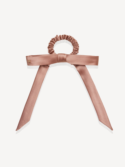 Blush Mocha Mulberry Silk Ribbon Bow