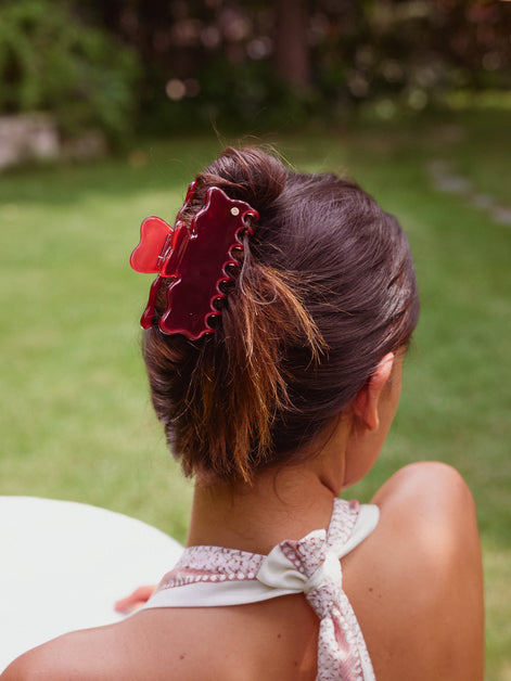 Cloudline Large Hair Claw in Cherry Wine