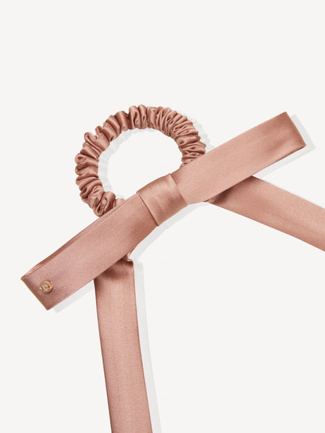 Blush Mocha Mulberry Silk Ribbon Bow
