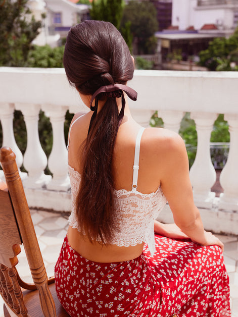 Espresso Mulberry Silk Ribbon Bow