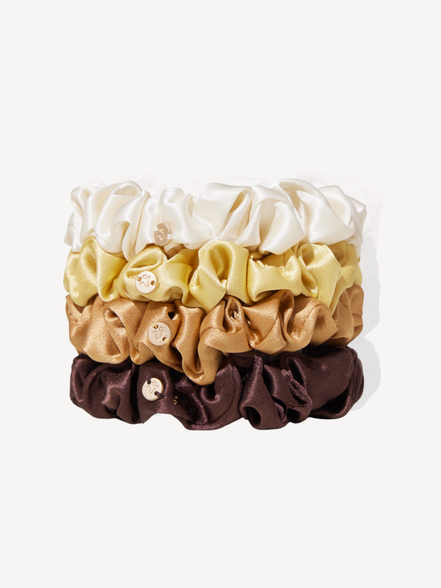 Golden Hour Mulberry Silk Scrunchie Set