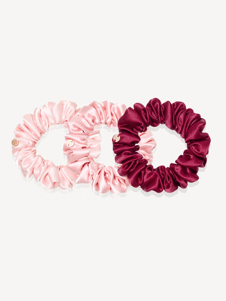 Rose Garden Mulberry Silk Scrunchie Set