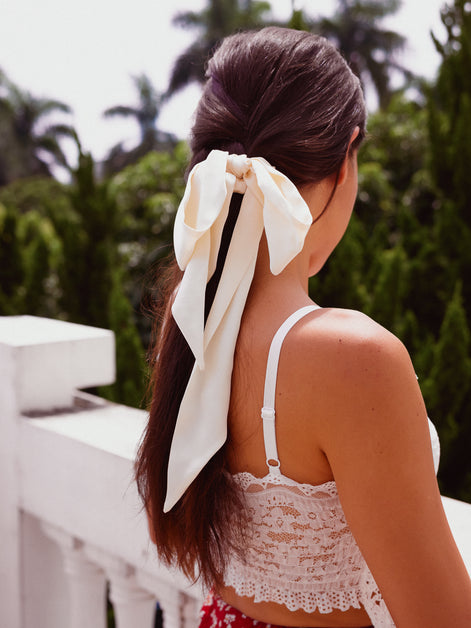 Moonlight Mulberry Silk Romantic Bow