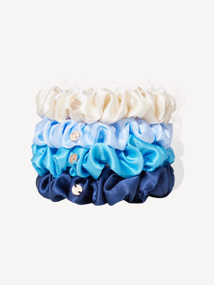 Azure Coast Mulberry Silk Scrunchie Set