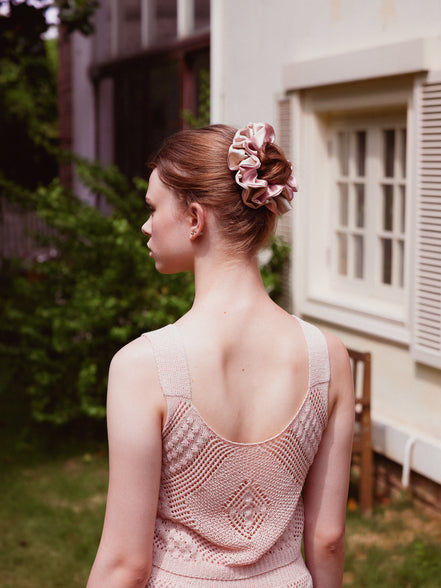 Pearl Blush XL Mulberry Silk Scrunchie