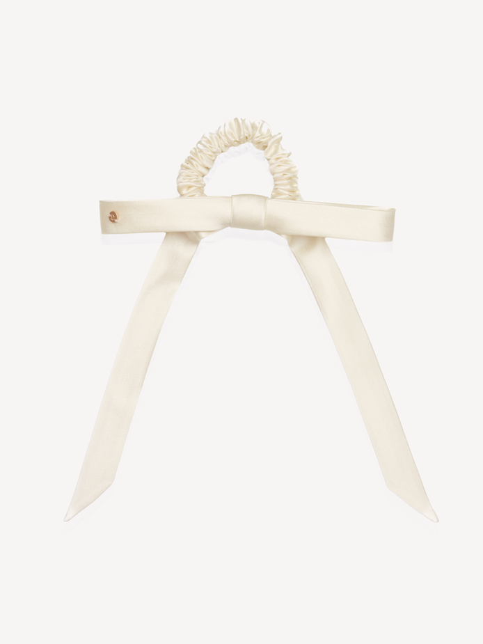 Soft Ivory Mulberry Silk Ribbon Bow