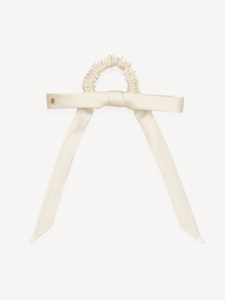 Soft Ivory Mulberry Silk Ribbon Bow