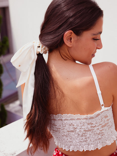 Moonlight Mulberry Silk Romantic Bow