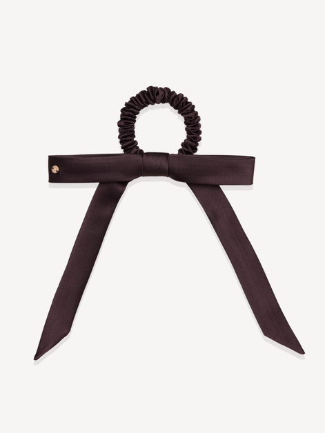 Espresso Mulberry Silk Ribbon Bow