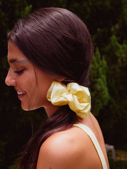 Buttercream XL Mulberry Silk Scrunchie