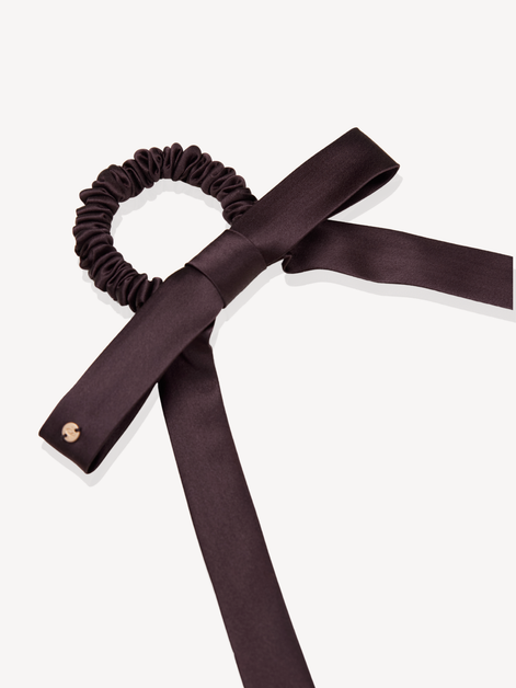 Espresso Mulberry Silk Ribbon Bow