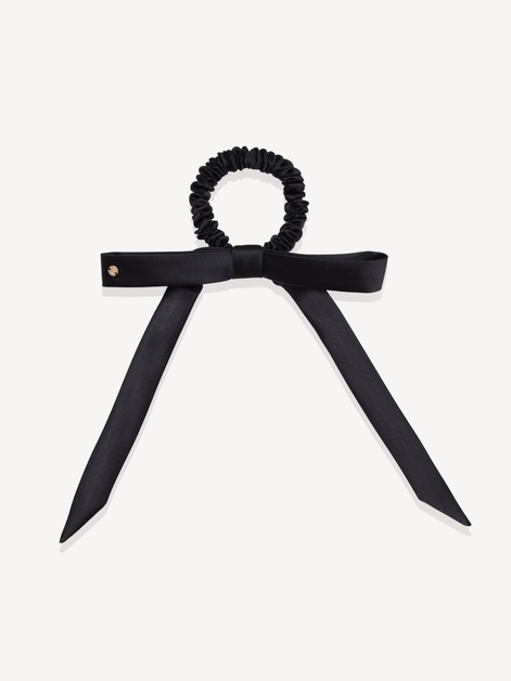 Midnight Black Mulberry Silk Ribbon Bow