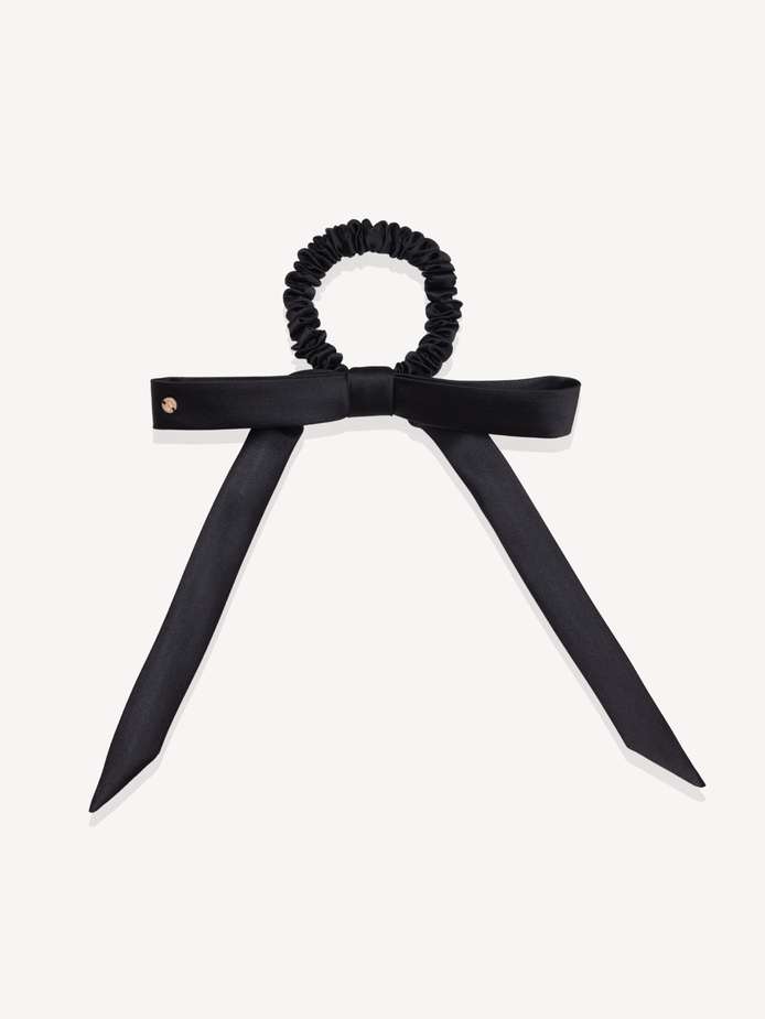 Midnight Black Mulberry Silk Ribbon Bow