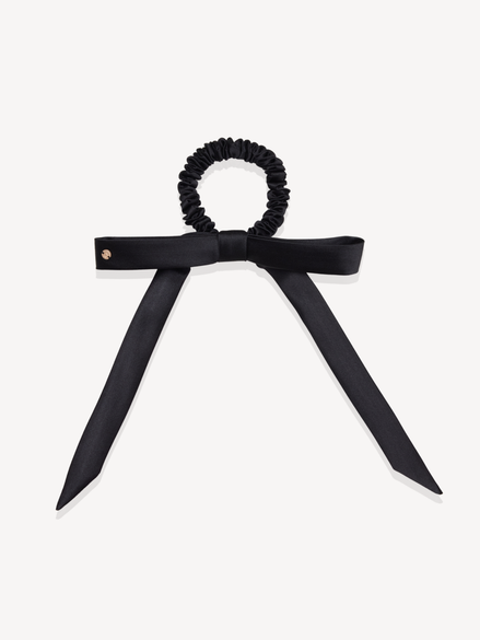 Midnight Black Mulberry Silk Ribbon Bow