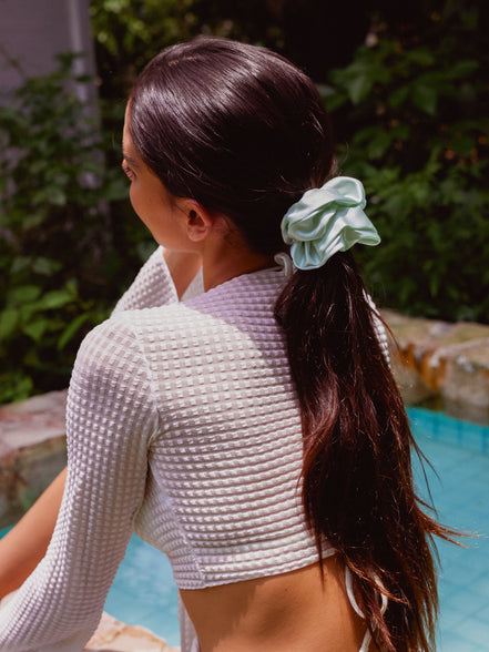 Mint Frost XL Mulberry Silk Scrunchie
