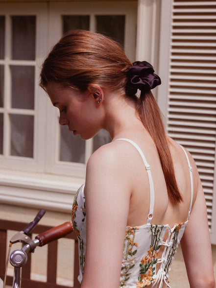 Midnight XL Mulberry Silk Scrunchie