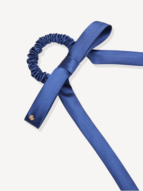 Royal Sapphire Mulberry Silk Ribbon Bow
