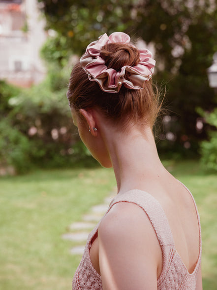 Pearl Blush XL Mulberry Silk Scrunchie