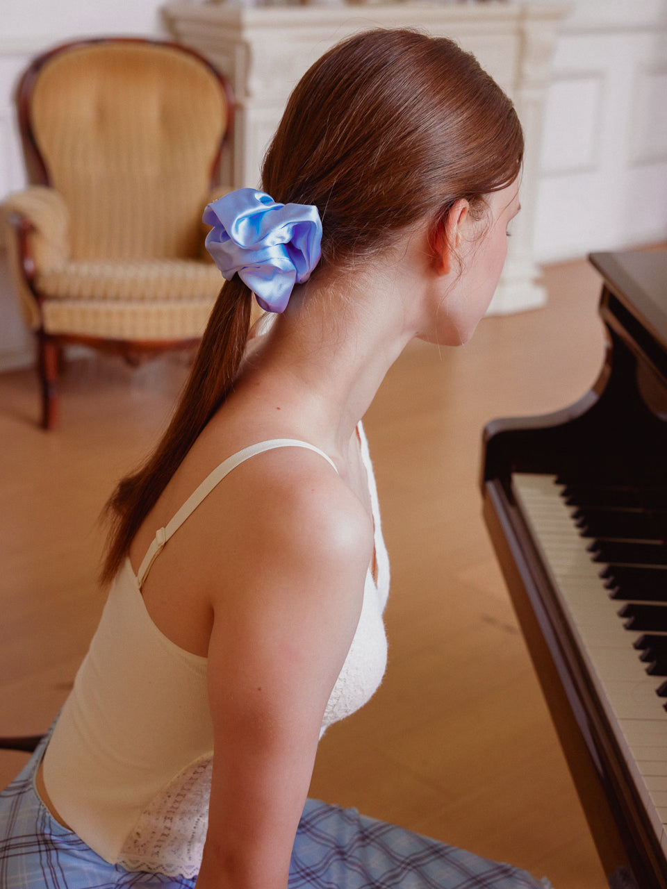 Morning Sky XL Mulberry Silk Scrunchie