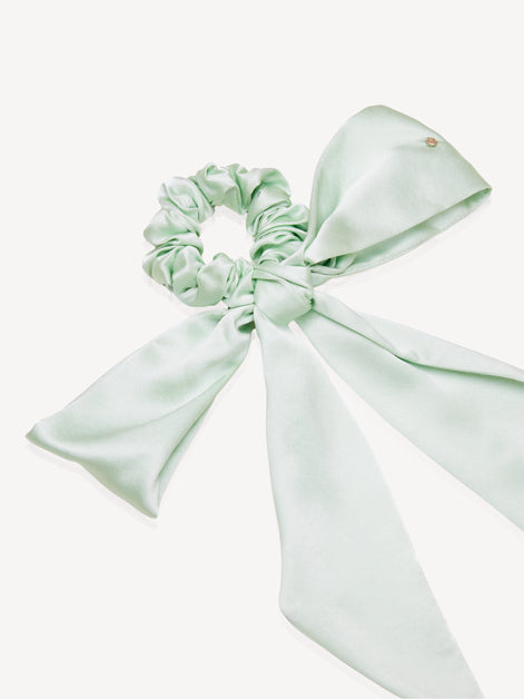 Mint Whisper Mulberry Silk Romantic Bow