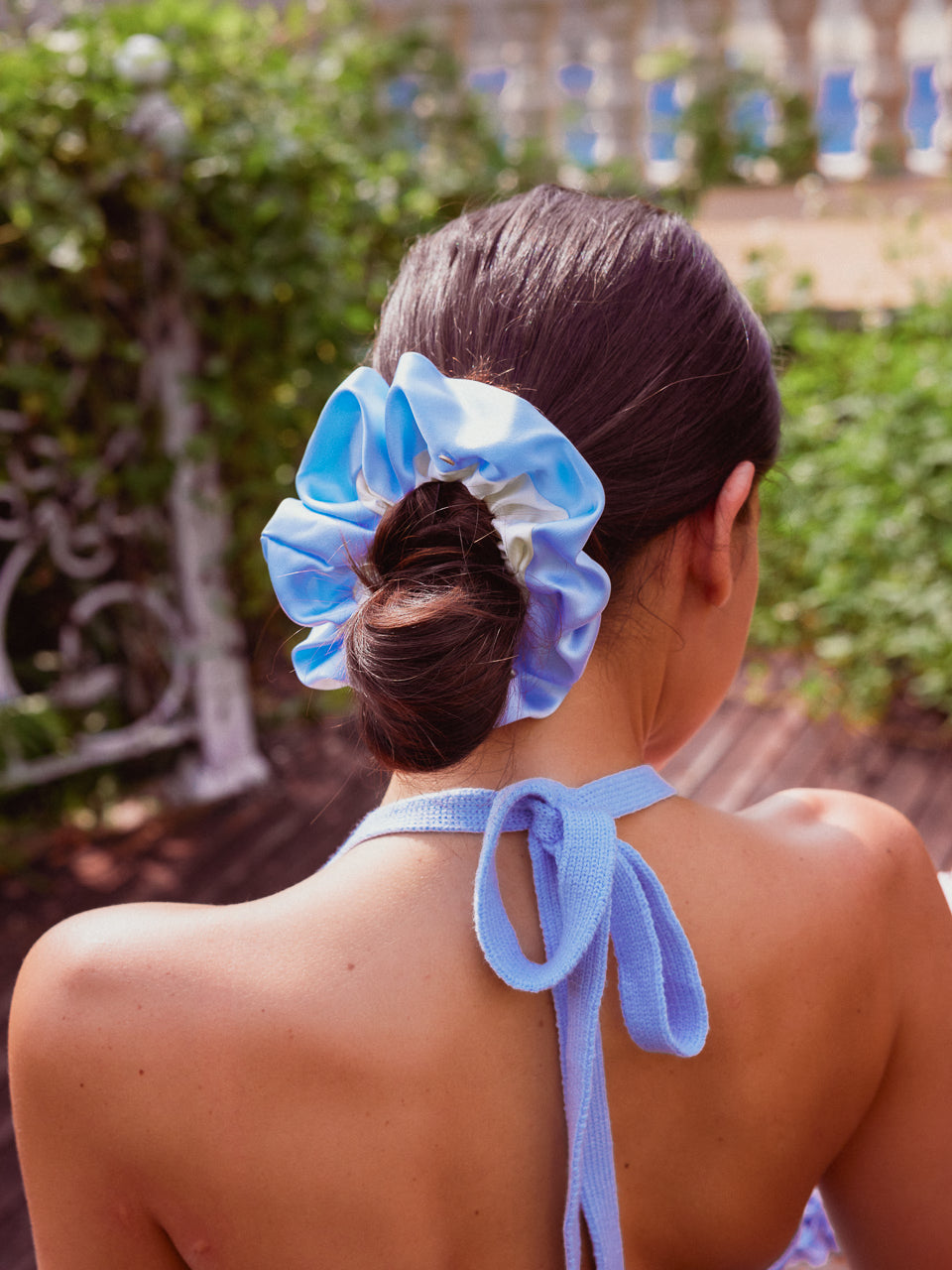 Cloud Sky XL Mulberry Silk Scrunchie