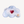 A watercolor-style cloud-shaped product in pale blue and white with a red heart in the center and a small gold monogram mark near the lower right, shown on a plain light background. The word 'vadorue' appears near the left edge of the cloud.